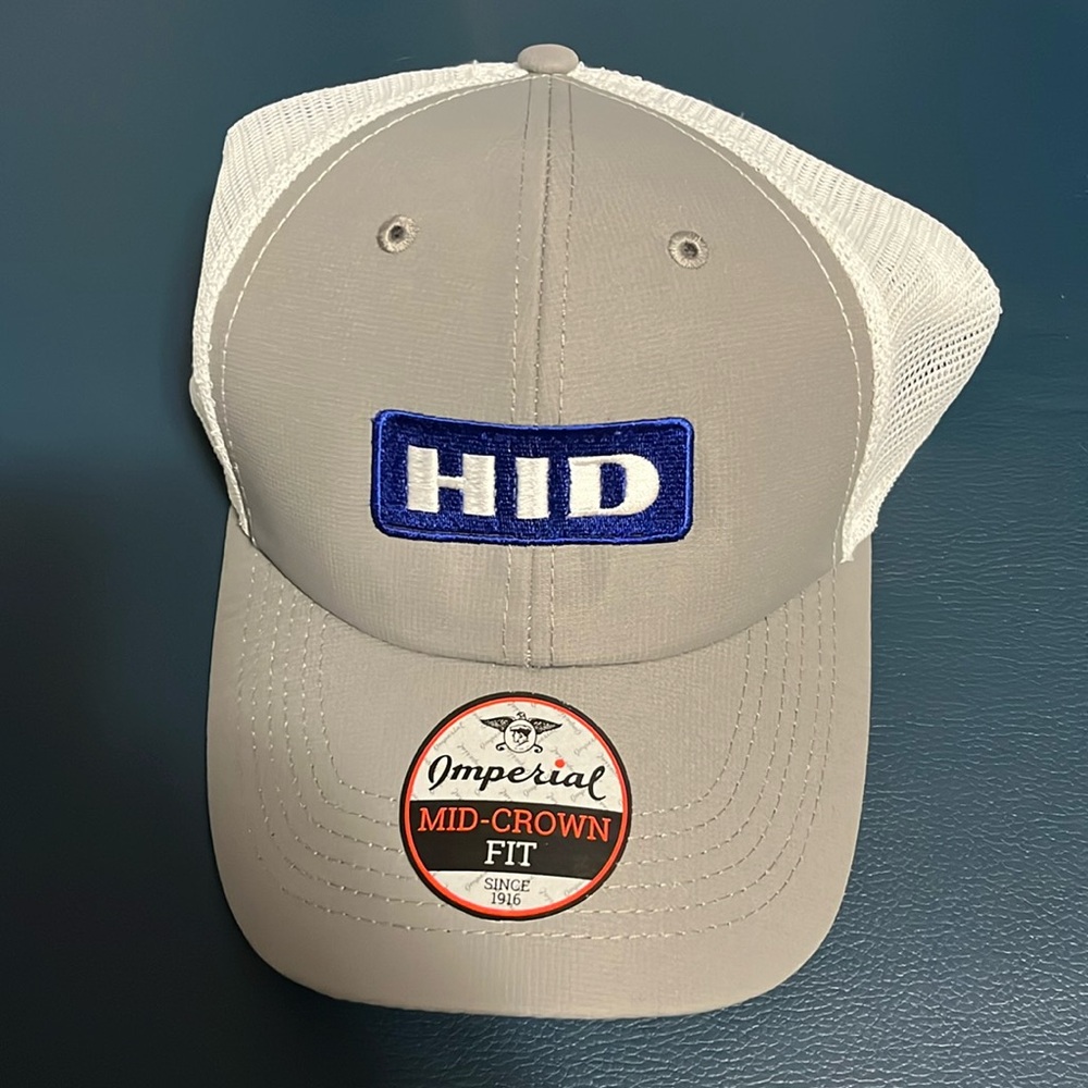 New Trucker-Style Hat Baseball Cap Men's HID Security Geeky Grey Blue White